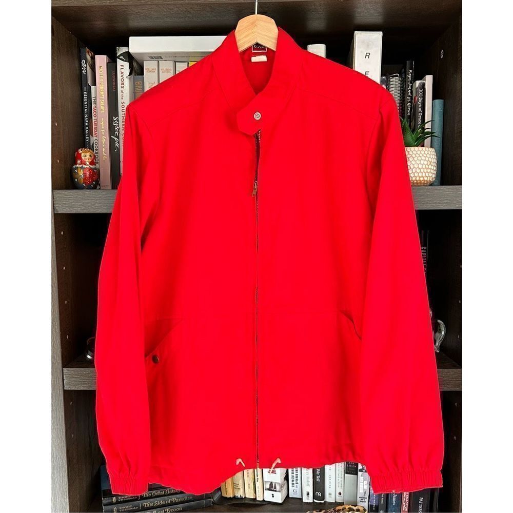 Vintage Levi’s 1980s Red Front Zip Jacket With Shoulder Pads Size Small